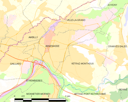 Map commune FR insee code 74012